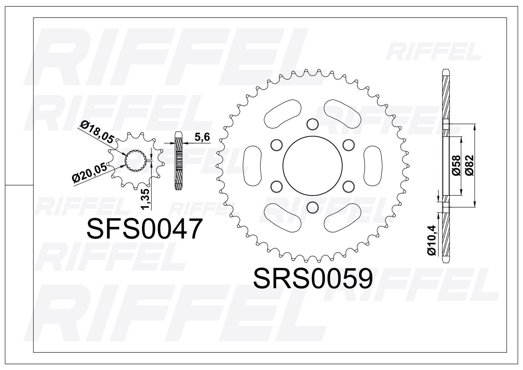 Kit transmisión Riffel Top | Benelli 180S 46T/13Z 2