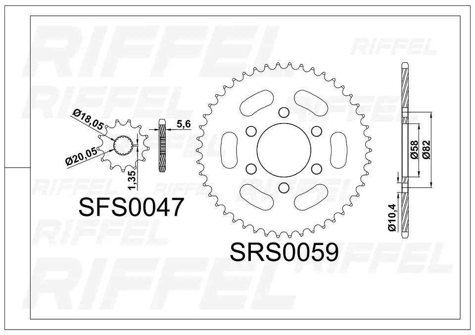 Kit transmisión Riffel Top | Benelli 180S 46T/13Z 2