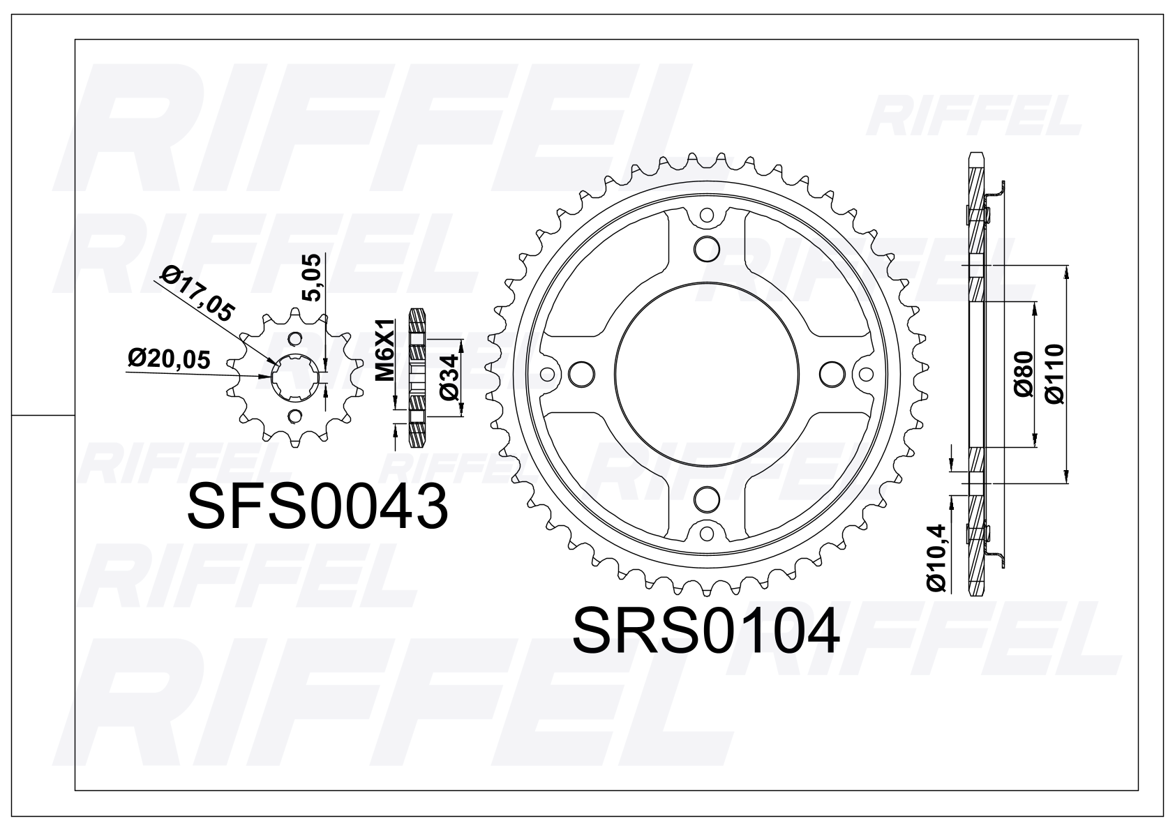 Kit transmisión Riffel Top | Honda CB 190 45T/14Z 2