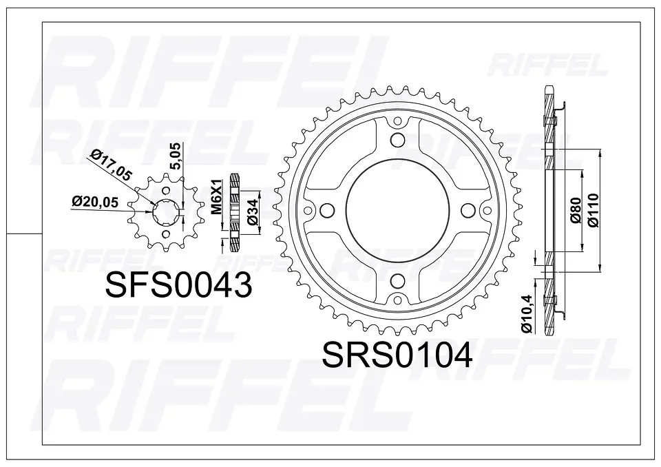 Kit transmisión Riffel Top | Honda CB 190 45T/14Z 2