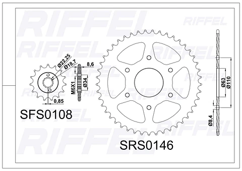 Kit transmisión Riffel Top | KTM Duke 390 45T/15Z