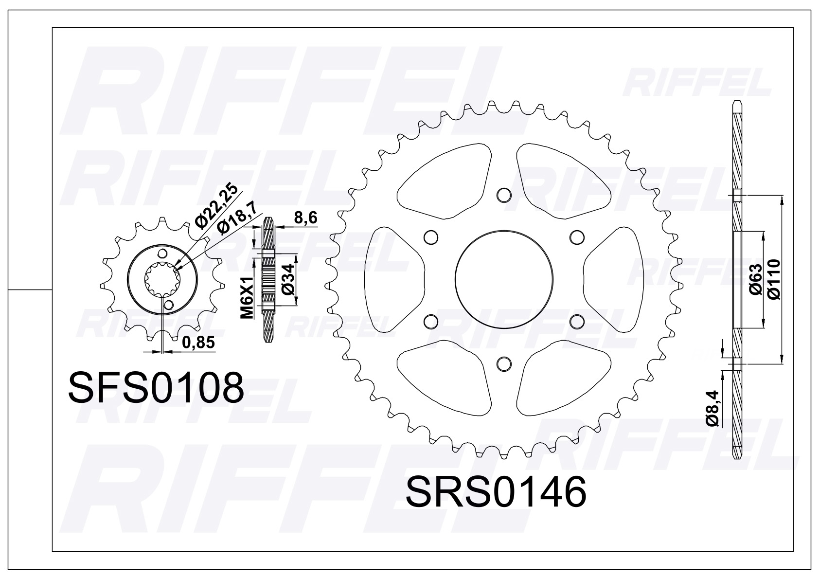 Kit transmisión Riffel Top | Bajaj Pulsar Dominar 250 2