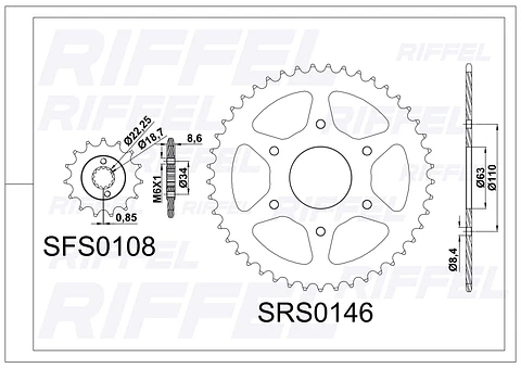 Kit transmisión Riffel Top | Bajaj Pulsar Dominar 250