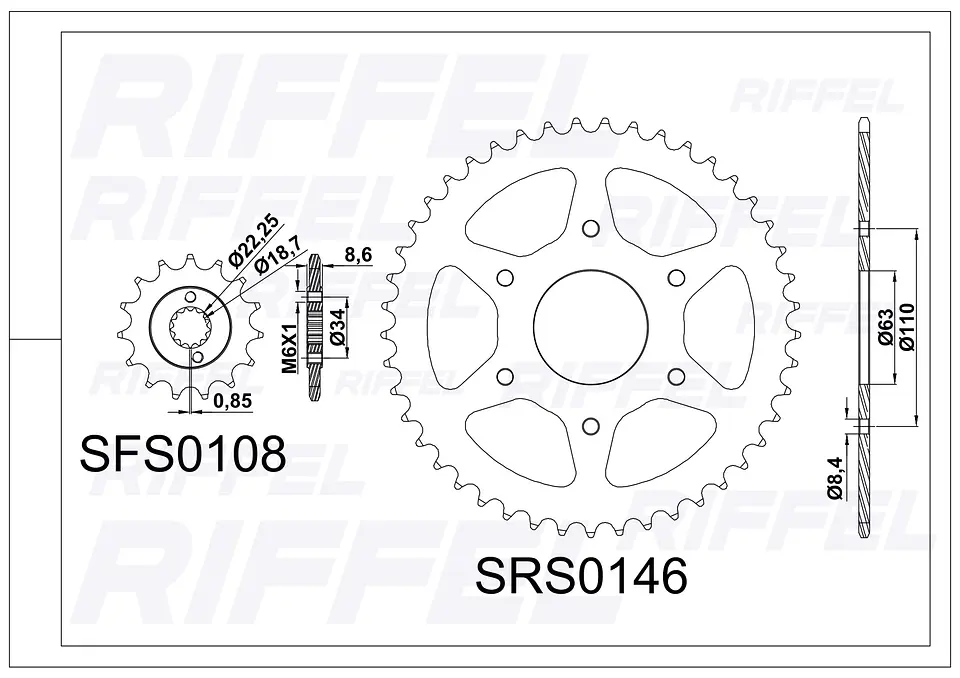 Kit transmisión Riffel Top | Bajaj Pulsar Dominar 250 2