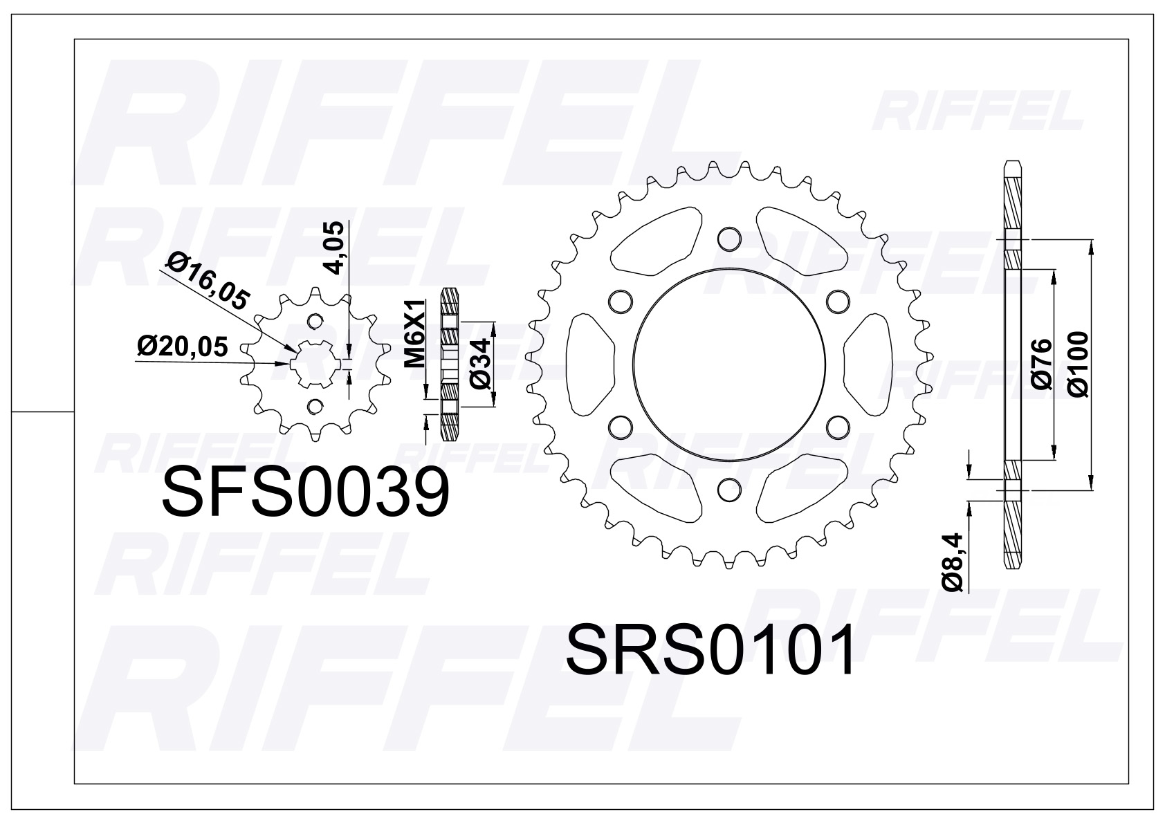 Kit transmisión Riffel Top | Yamaha YZF R15 V2 47T/14Z 2