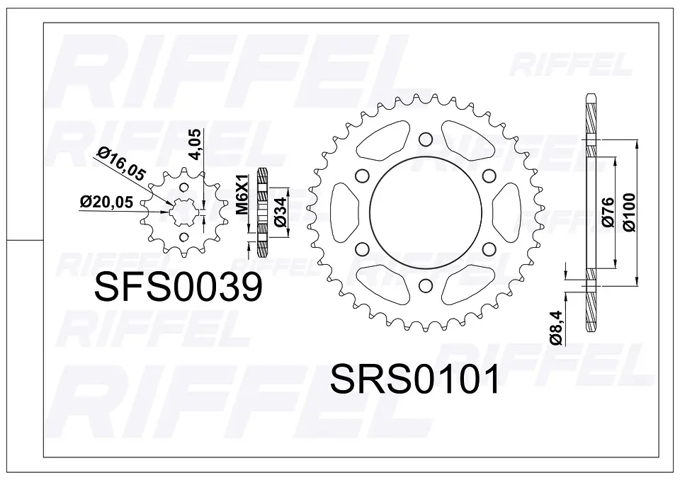Kit transmisión Riffel Top | Yamaha YZF R15 V2 47T/14Z 2