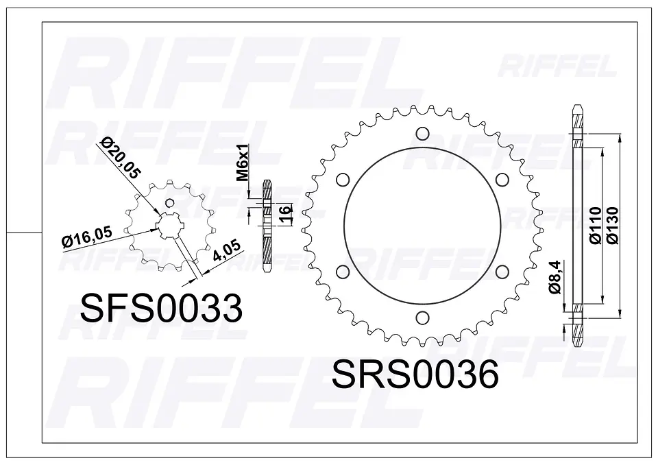 Kit transmisión Riffel Top | Yamaha YZF R15 V3/V4 47T/14Z 2