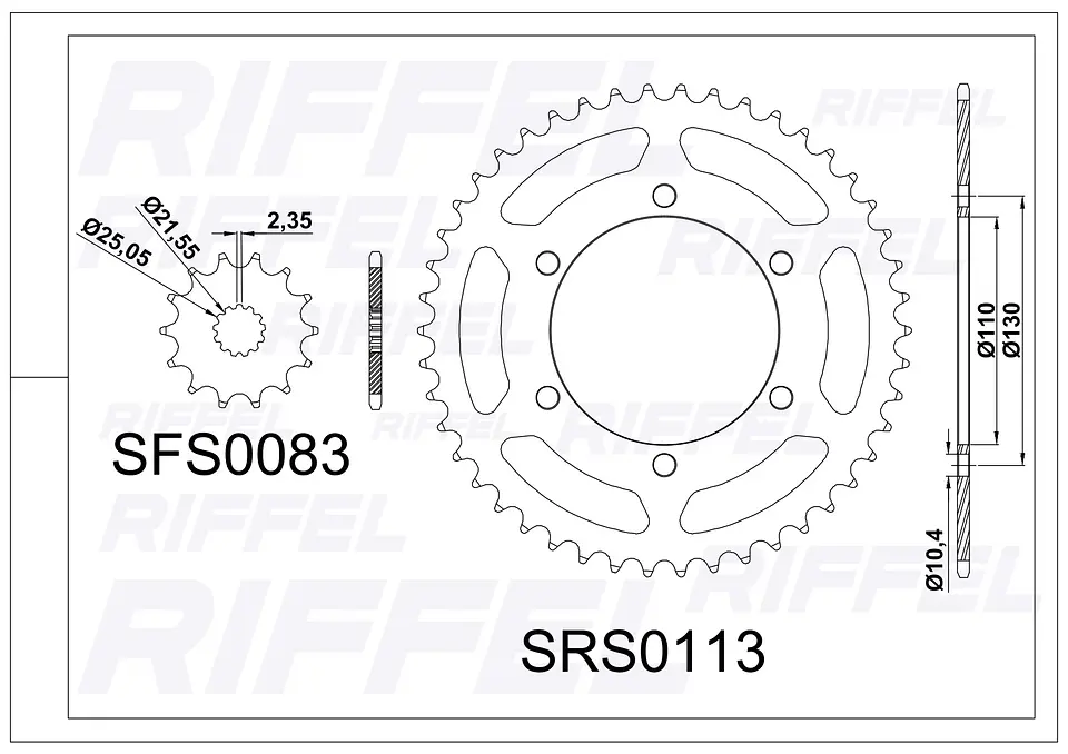 Kit transmisión Riffel Top | Yamaha YZF R3 MT 03 43T/14Z 2