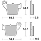 Pastilla de freno Delantera / Trasera Ap Racing LMP377OR Sinterizada para moto Off-Road - Miniatura 3