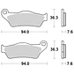 Pastilla de freno Delantera / Trasera AP Racing LMP271ORR Sinterizada para moto Off-Road - Miniatura 2