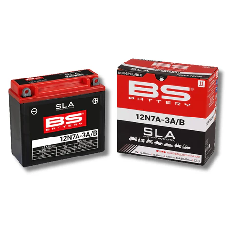 Batería Moto Bs Battery 12N7A-3A/B SLA AGM (Equivalente 12N7A-3A, 12N7A-3B) 12V 10Ah