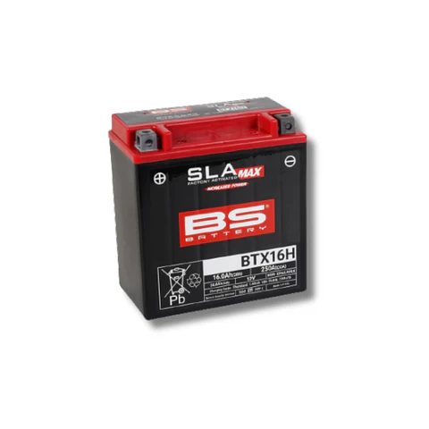 Batería Moto Bs Battery BTX16H SLA Max AGM (Equivalente YTX16-BS) 12V 14Ah 
