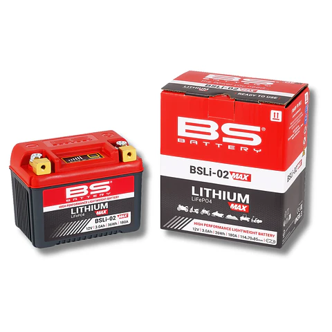 Batería Moto Bs Battery BSLI-02 Max Litio LiFeP04 (Equivalente BTZ7S, BTZ8V) 12.8V 24Wh