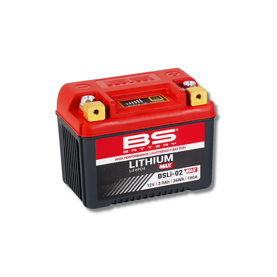 Batería Moto Bs Battery BSLI-02 Max Litio LiFeP04 (Equivalente BTZ7S, BTZ8V) 12.8V 24Wh 2