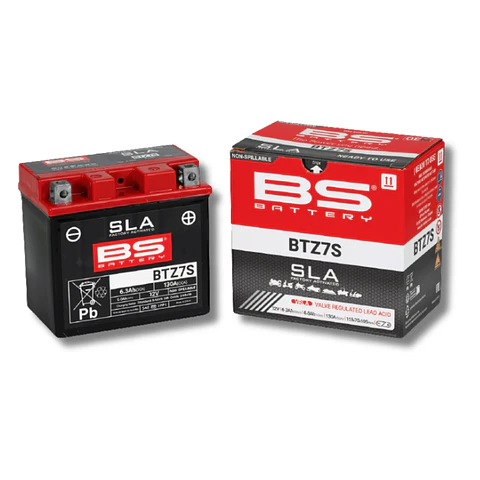 Batería Moto Bs Battery BTZ7S SLA AGM (Equivalente YTZ7S, YTZ6S, YTX5L-BS) 12V 6Ah