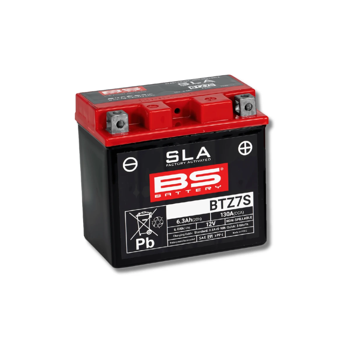 Batería Moto Bs Battery BTZ7S SLA AGM (Equivalente YTZ7S, YTZ6S, YTX5L-BS) 12V 6Ah 2