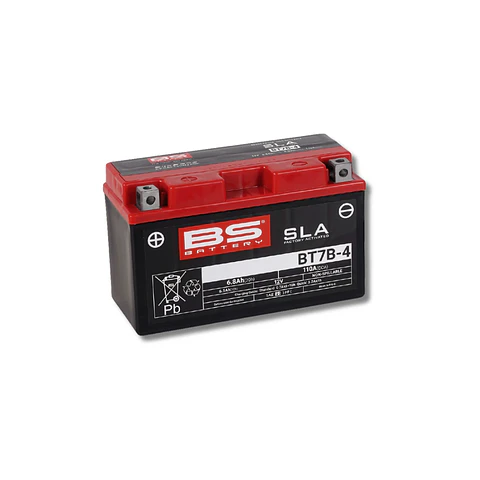 Batería Moto Bs Battery BT7B-4 SLA AGM (Equivalente YT7B-BS) 12V 6.5 Ah