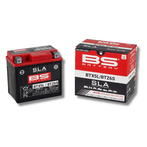 Batería Moto Bs Battery BTX5L / BTZ6S SLA AGM (Equivalente YTX5L-BS, YTZ6S) 12V 5Ah