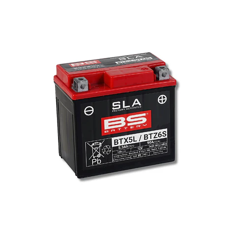 Batería Moto Bs Battery BTX5L / BTZ6S SLA AGM (Equivalente YTX5L-BS, YTZ6S) 12V 5Ah