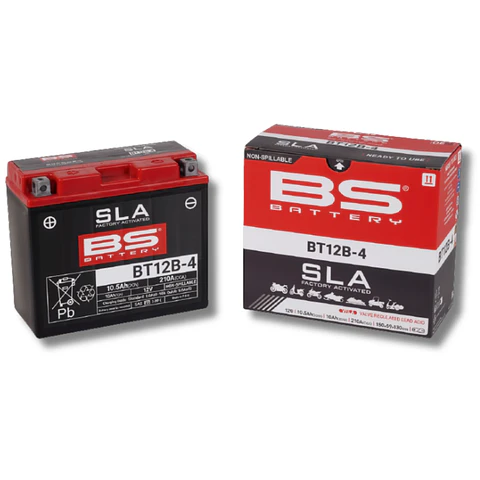Batería Moto Bs Battery BT12B-4 SLA AGM (Equivalente YT12B-BS) 12V 10Ah