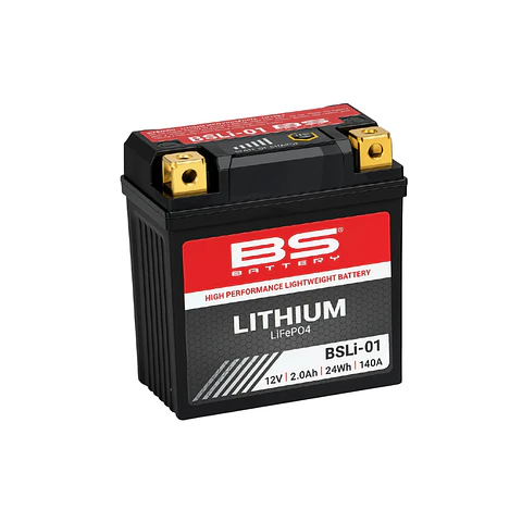 Batería Moto Bs Battery BSLI-01 Litio LiFeP04 (Equivalente YB3L-A/B) 12.8V 24Wh