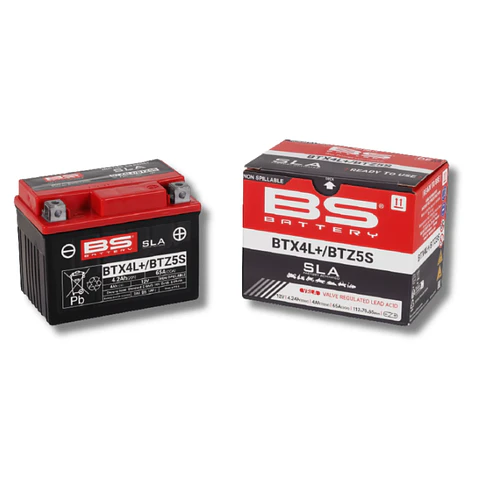 Batería Moto Bs Battery BTX4L / BTZ5S SLA AGM (Equivalente YTX4L, YTZ5S) 12V 4Ah