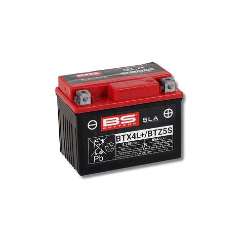 Batería Moto Bs Battery BTX4L / BTZ5S SLA AGM (Equivalente YTX4L, YTZ5S) 12V 4Ah