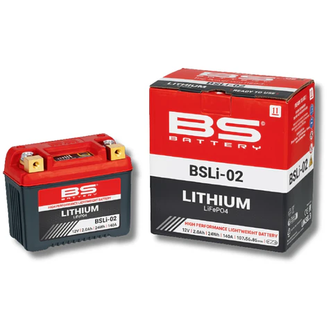 Batería Moto Bs Battery BSLI-02 Litio LiFeP04 (Equivalente BTZ7S, BTZ8V) 12.8V 24Wh