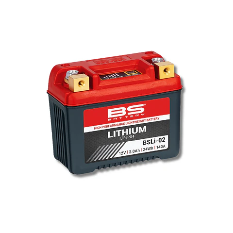 Batería Moto Bs Battery BSLI-02 Litio LiFeP04 (Equivalente BTZ7S, BTZ8V) 12.8V 24Wh