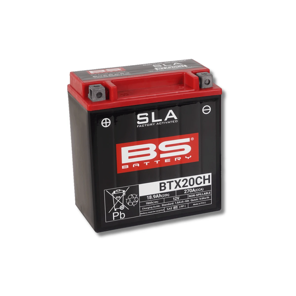 Batería Moto Bs Battery BTX20CH SLA AGM (Equivalente YTX20CH-BS) 12V 18Ah 2