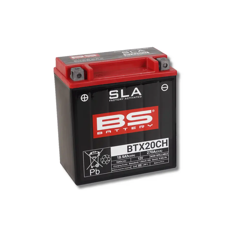 Batería Moto Bs Battery BTX20CH SLA AGM (Equivalente YTX20CH-BS) 12V 18Ah 2