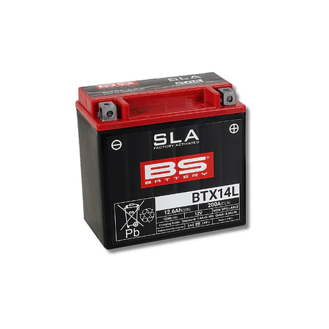 Batería Moto Bs Battery BTX14L SLA AGM (Equivalente YTX14L-BS) 12V 12Ah