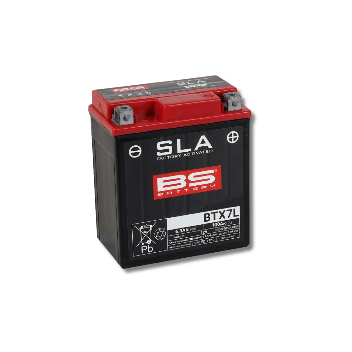 Batería Moto Bs Battery BTX7L SLA AGM (Equivalente YTX7L-BS) 12V 6Ah 2