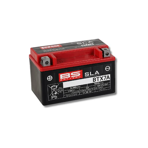 Batería Moto Bs Battery BTX7A SLA AGM (Equivalente YTX7A-BS) 12V 6Ah