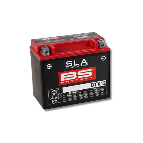 Batería Moto Bs Battery BTX12 SLA AGM (Equivalente YTX12-BS) 12V 10Ah