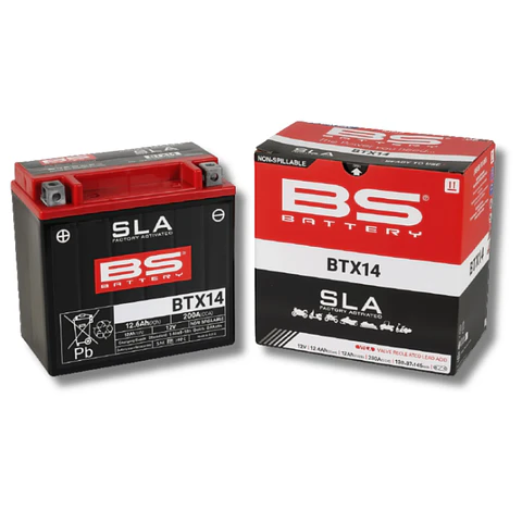 Batería Moto Bs Battery BTX14 SLA AGM (Equivalente YTX14-BS) 12V 12Ah