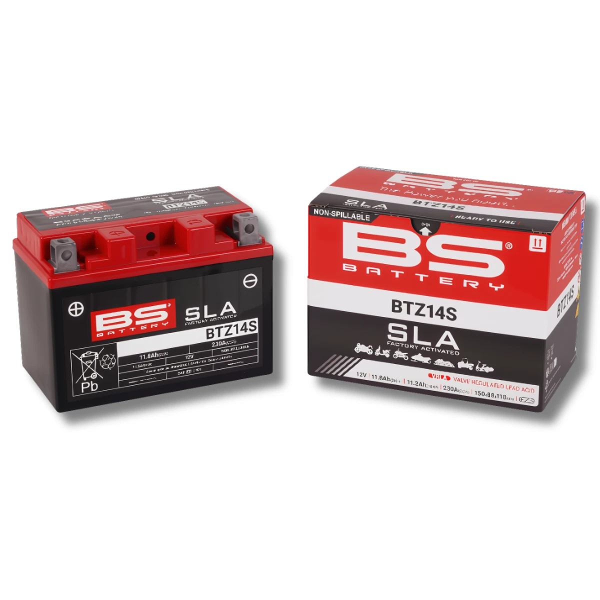  Batería Moto Bs Battery BTZ14S SLA AGM (Equivalente YTZ14S) 12V 12.2Ah 1