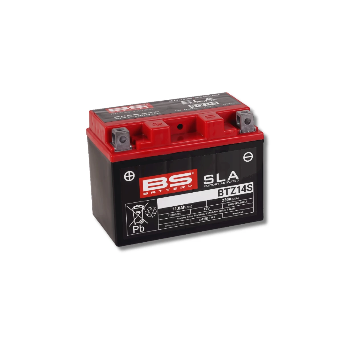  Batería Moto Bs Battery BTZ14S SLA AGM (Equivalente YTZ14S) 12V 12.2Ah 2