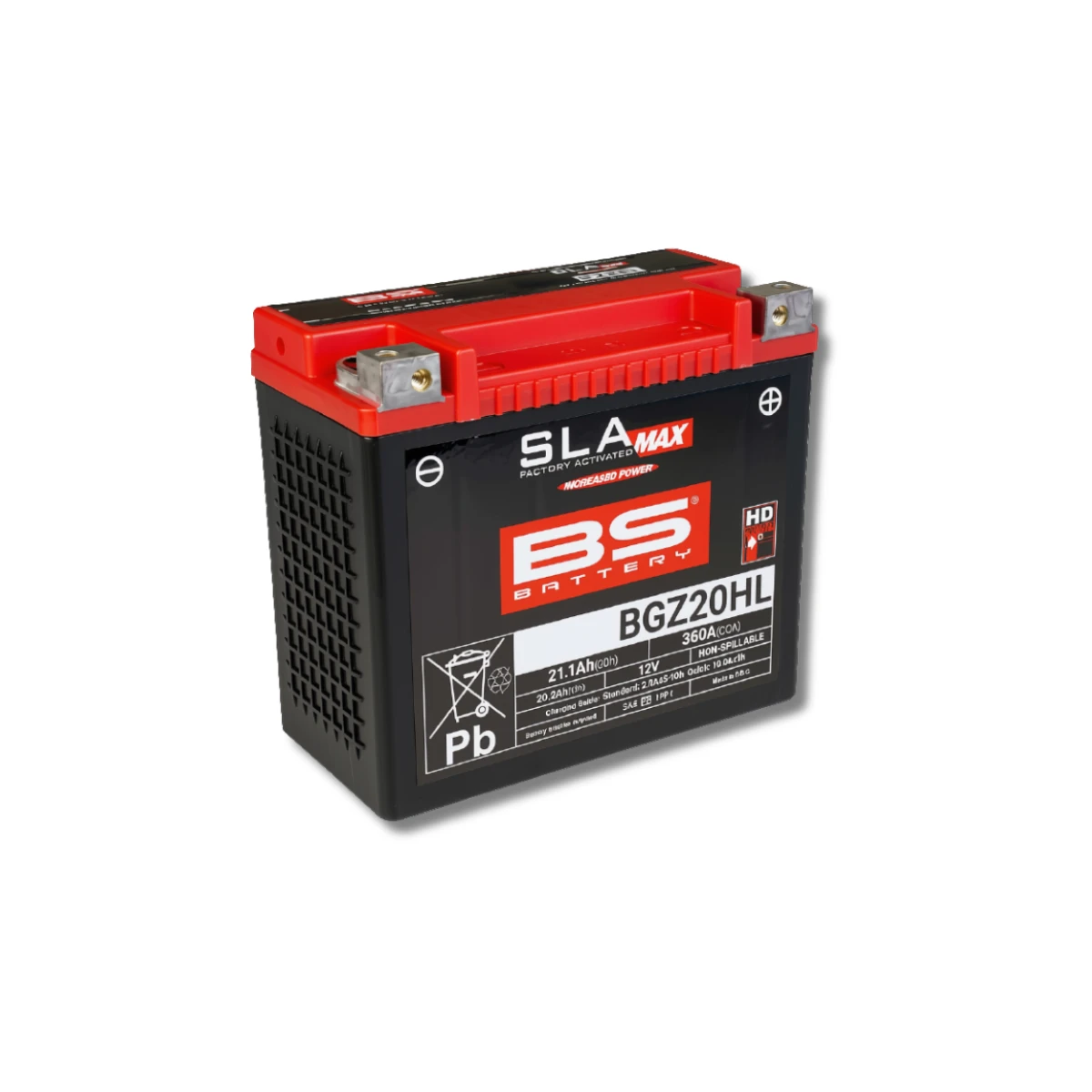 Batería Moto Bs Battery BGZ20HL SLA MAX (Equivalente YTX20HL) 12V 18Ah 1
