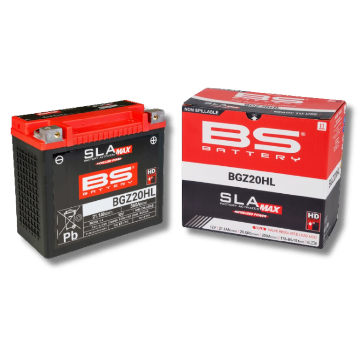 Batería Moto Bs Battery BGZ20HL SLA MAX (Equivalente YTX20HL) 12V 18Ah 2