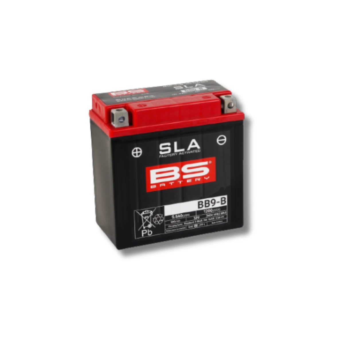 Batería Moto Bs Battery BB9-B SLA AGM (Equivalente YB9-B, 12N9-4B-1) 12V 9Ah 2