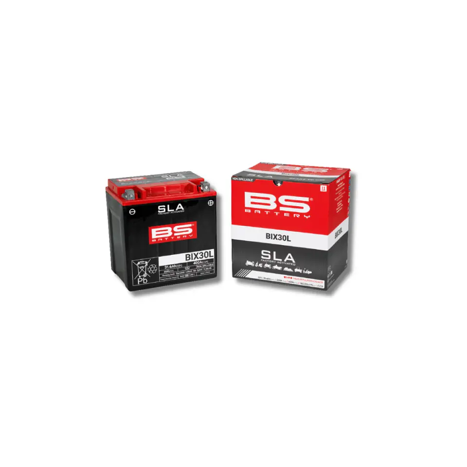 Batería Moto Bs Battery BIX30L SLA AGM (Equivalente YIX30L) 12V 30Ah 1