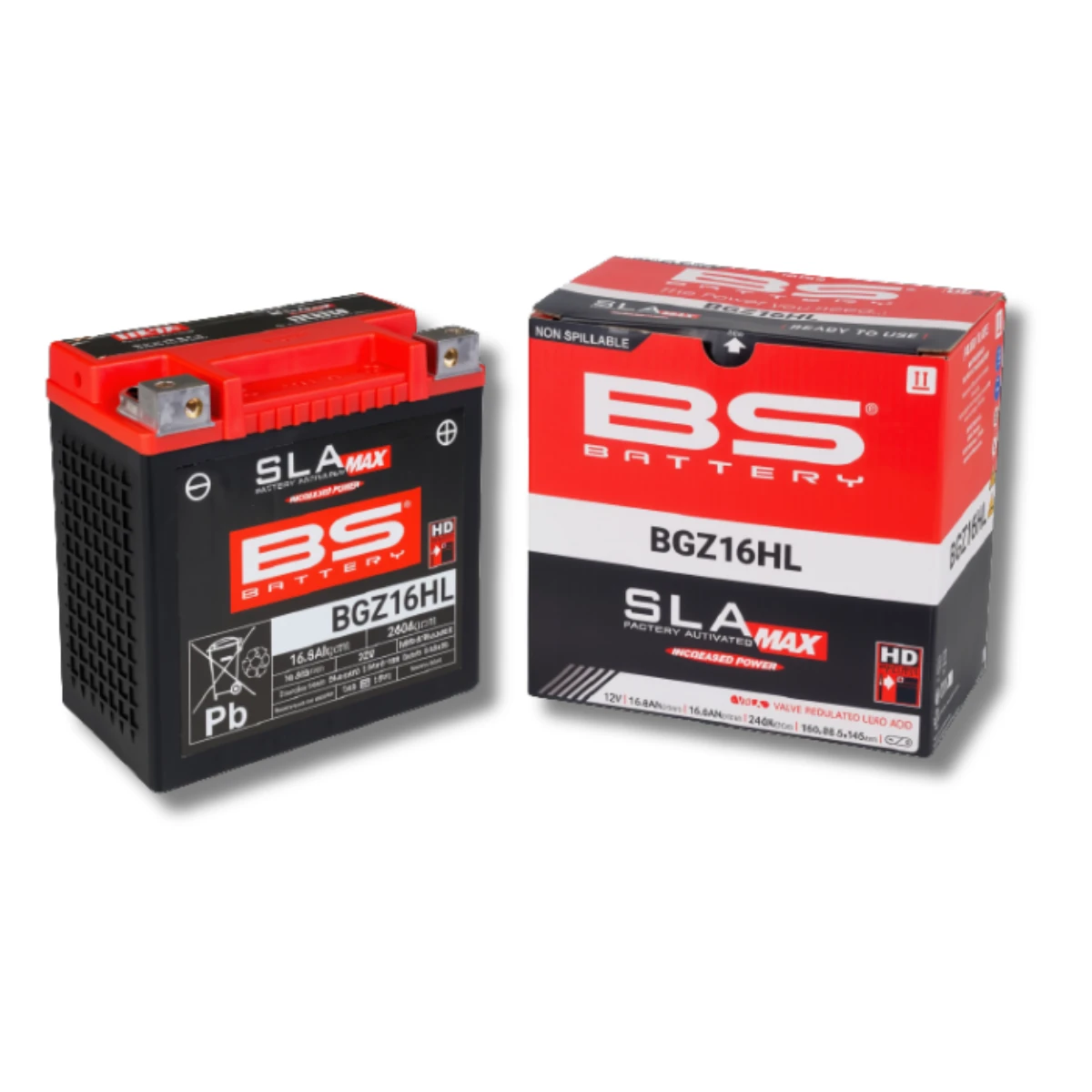 Batería Moto Bs Battery BGZ16HL SLA AGM MAX (Equivalente GYZ16HL) 12V 16Ah 1