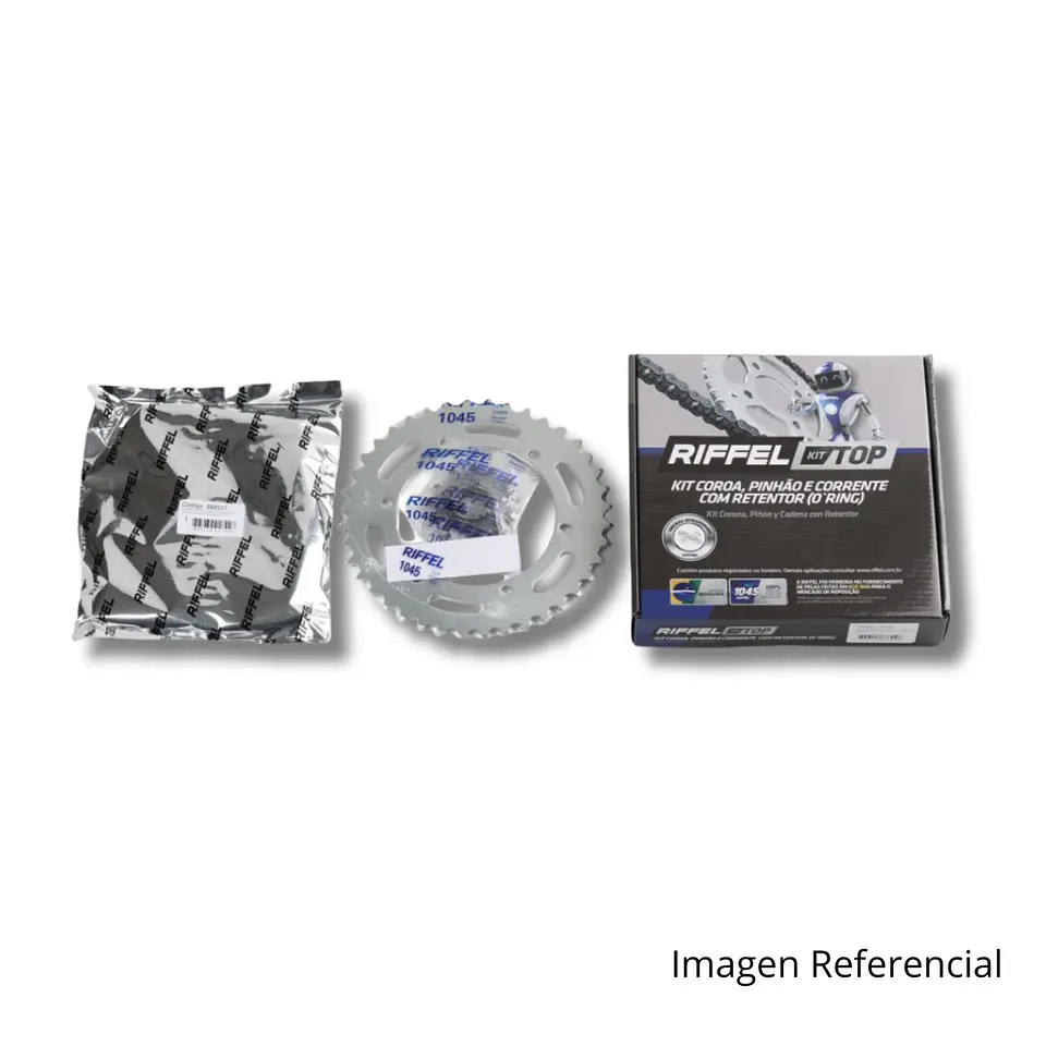 Kit Transmisión Riffel Top KTM 390 Duke / RC / Adventure 45T/15Z (Cadena Dorada 520HO-118L Con Oring)  2