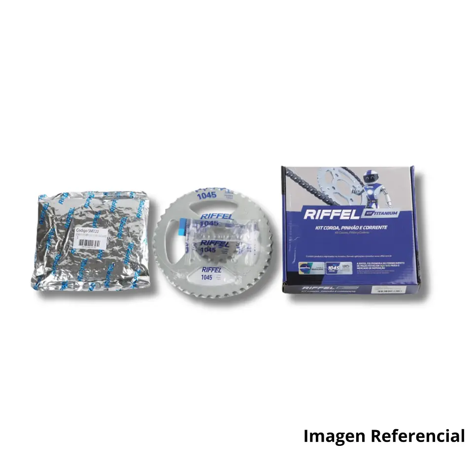 Kit transmisión Riffel Titanium Yamaha FZ 25/A/New 46T/15Z (Cadena 428H-136L Dorada) 2