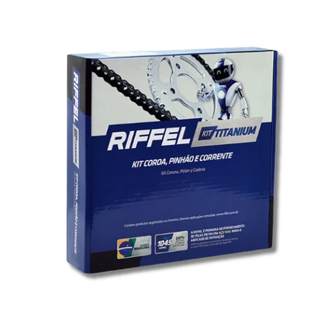 Kit transmisión Riffel Titanium Suzuki Gixxer 150 45T/15Z (Cadena 428H-132L)