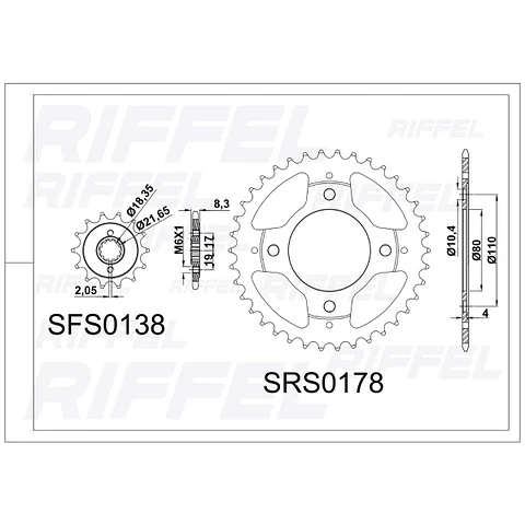 Kit Transmisión Riffel Top Honda CB 300F Twister (23-25) 38T/14Z (Cadena Dorada 520HO-110L Con Oring) 