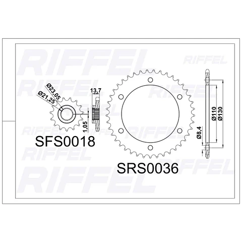 Kit Transmisión Riffel Top Yamaha YZF R3/A MT 03/A 43T/14Z (Cadena 520HO-112L Con Oring)