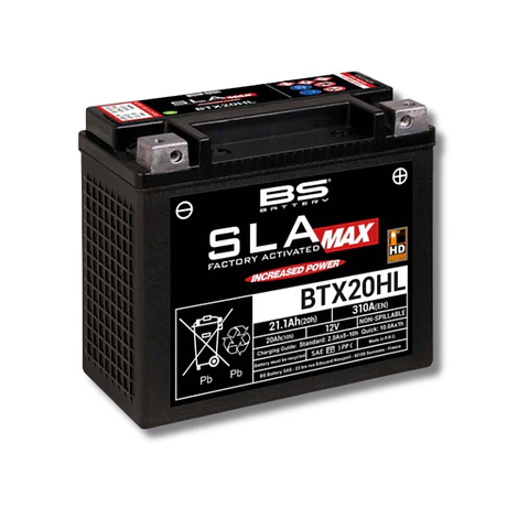 Batería Moto Bs Battery BTX20HL SLA AGM MAX (Equivalente YTX20HL) 12V 20A