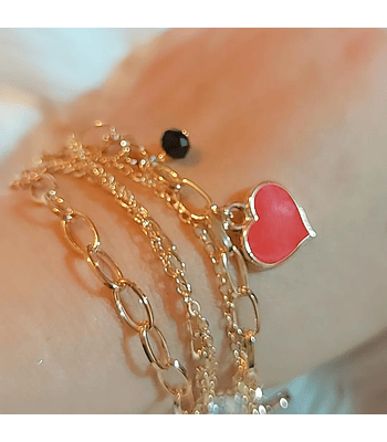 Pulsera Corazones 